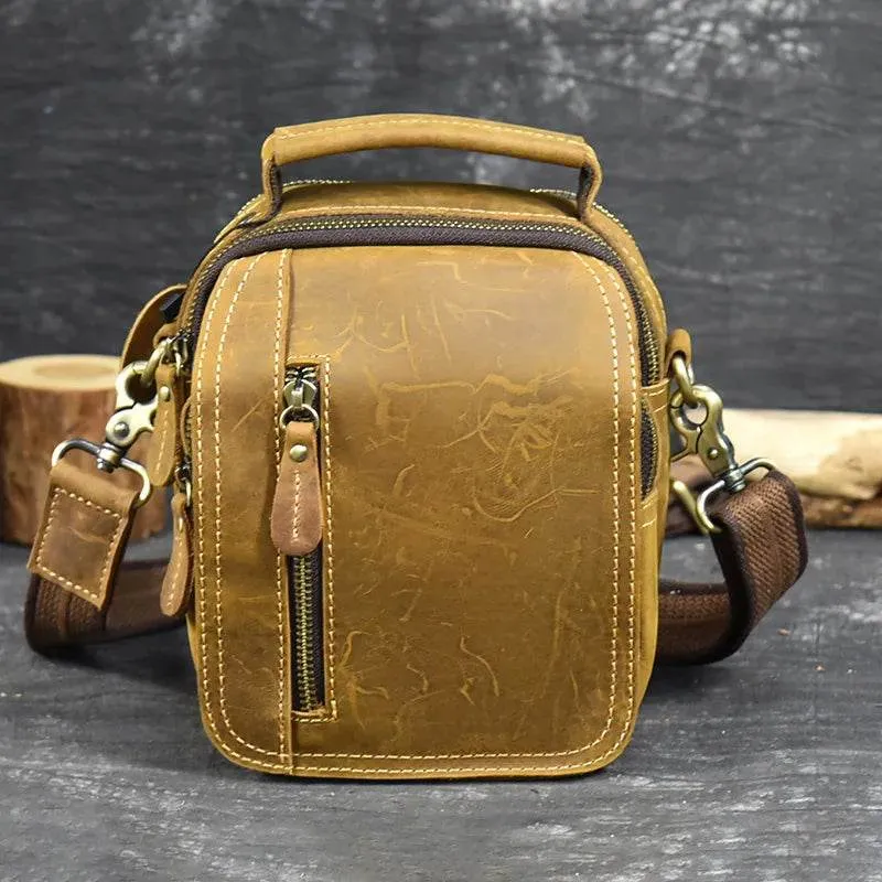 Super Quality Men’s Mini Shoulder Bag Genuine Leather Phone Pouch