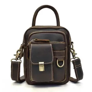 Super Quality Men’s Mini Shoulder Bag Genuine Leather Phone Pouch