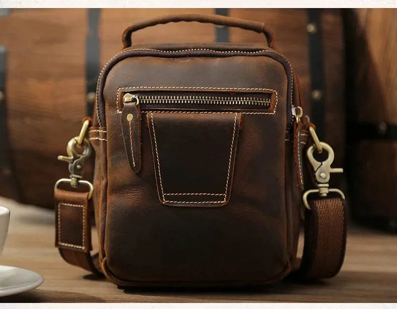Super Quality Men’s Mini Shoulder Bag Genuine Leather Phone Pouch
