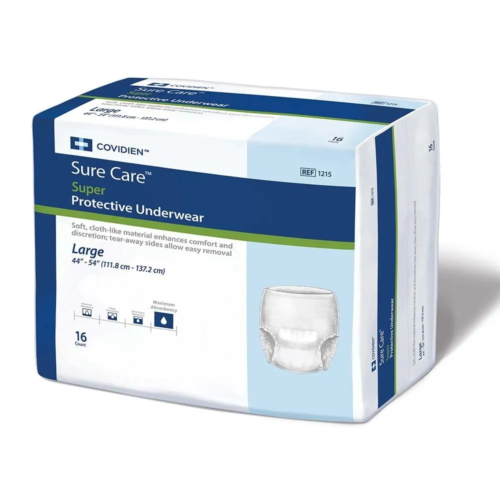 SureCare Protective Underwear 1215 Extra-Heavy Abs, Large Case/64
