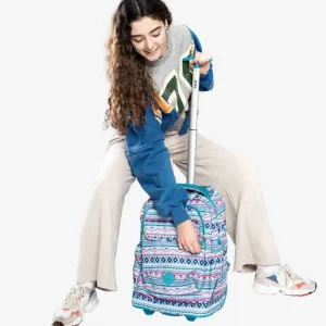 Sweep Rolling Backpack (18 Inch) in Mint Tribal - Final Sale