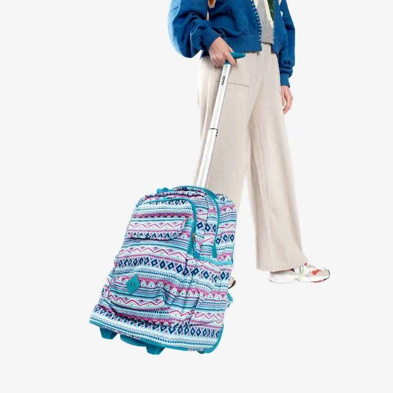 Sweep Rolling Backpack (18 Inch) in Mint Tribal - Final Sale