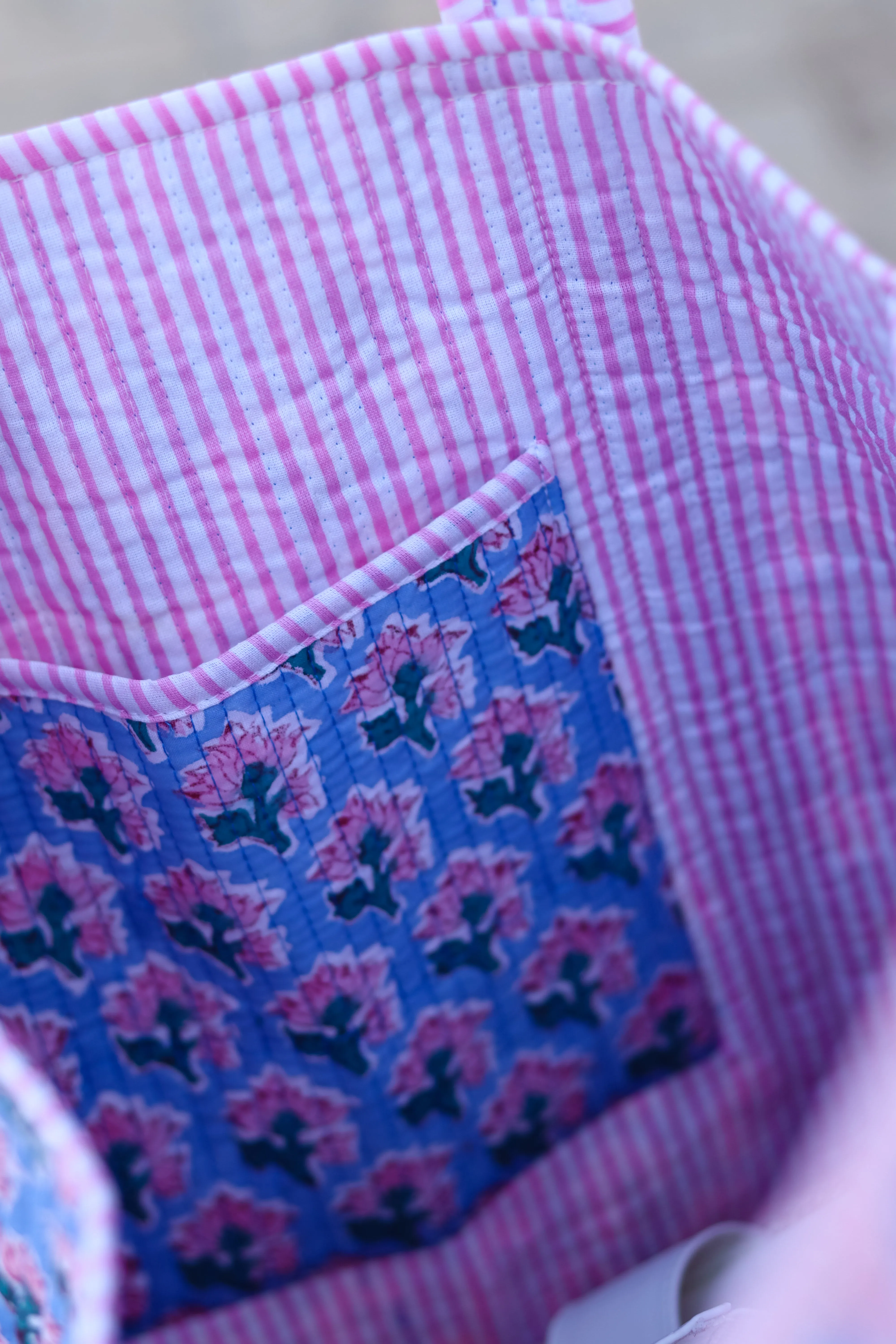 Sybil Blue Patterned Tote