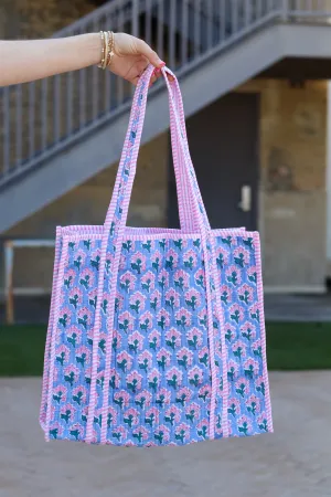 Sybil Blue Patterned Tote