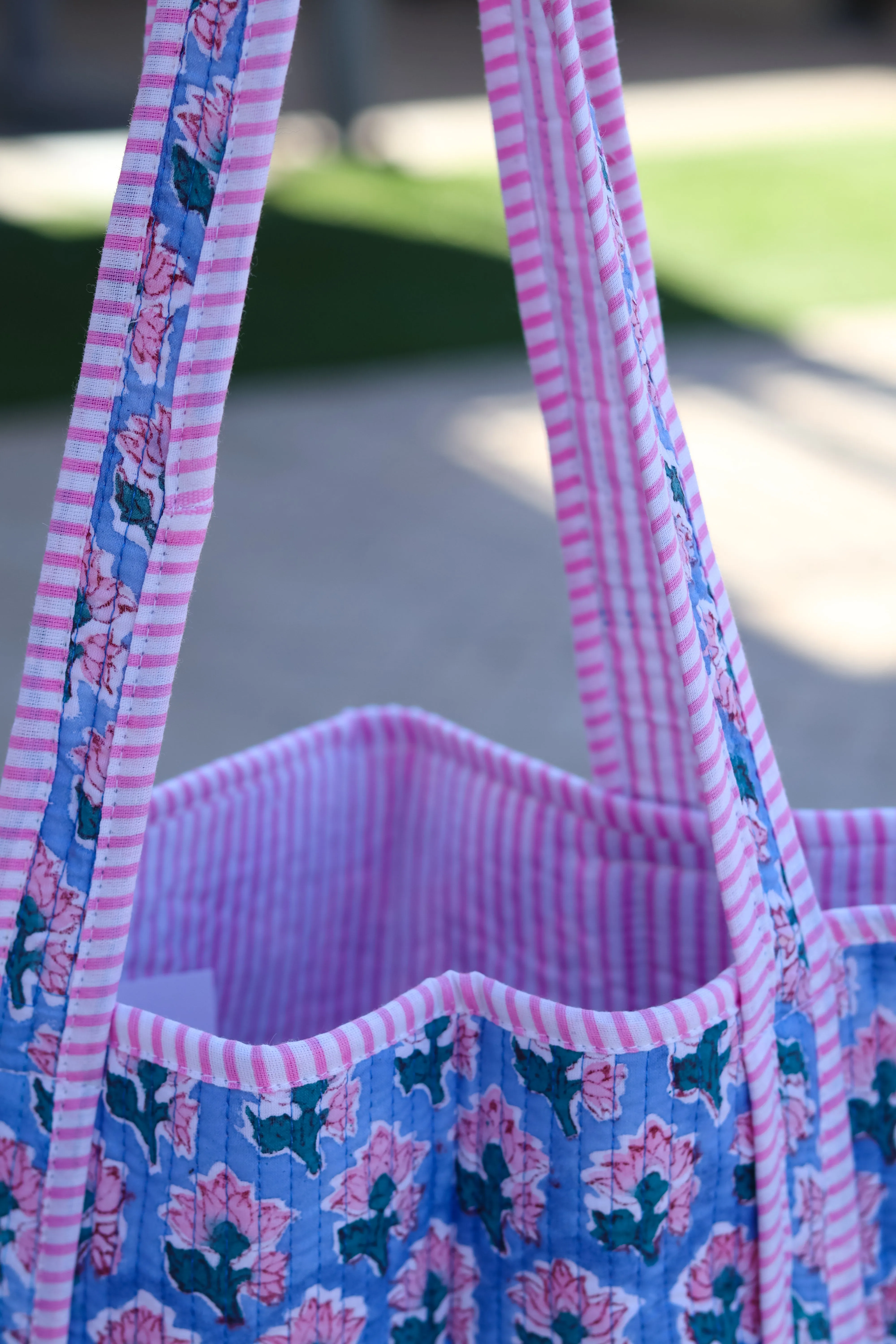 Sybil Blue Patterned Tote