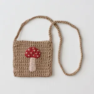 Toadstool Crochet Crossbody Bag (brown)