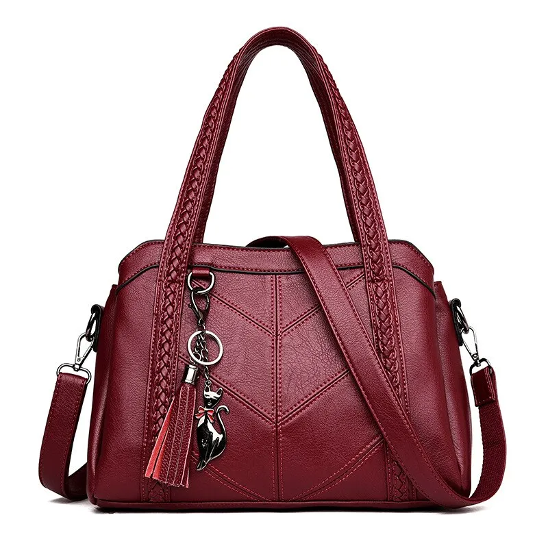 Top-Handle Bag for Women Tassel Tote Luxury Spiraea Women Shoulder Messenger Bags Designer High Quality Leather Handbag Cute Cat