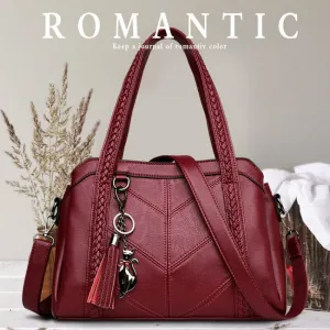 Top-Handle Bag for Women Tassel Tote Luxury Spiraea Women Shoulder Messenger Bags Designer High Quality Leather Handbag Cute Cat