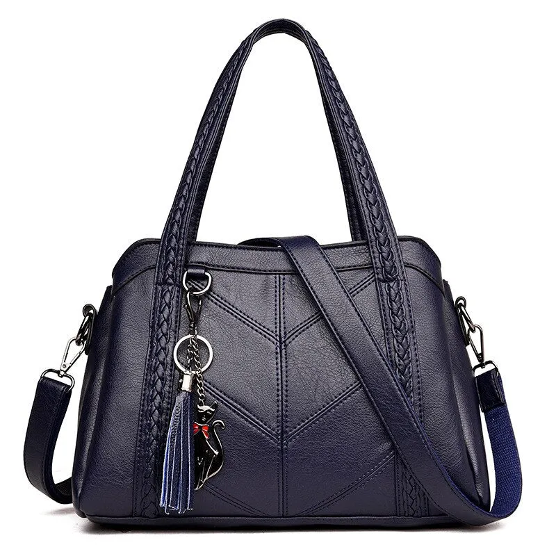 Top-Handle Bag for Women Tassel Tote Luxury Spiraea Women Shoulder Messenger Bags Designer High Quality Leather Handbag Cute Cat