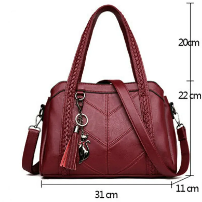 Top-Handle Bag for Women Tassel Tote Luxury Spiraea Women Shoulder Messenger Bags Designer High Quality Leather Handbag Cute Cat