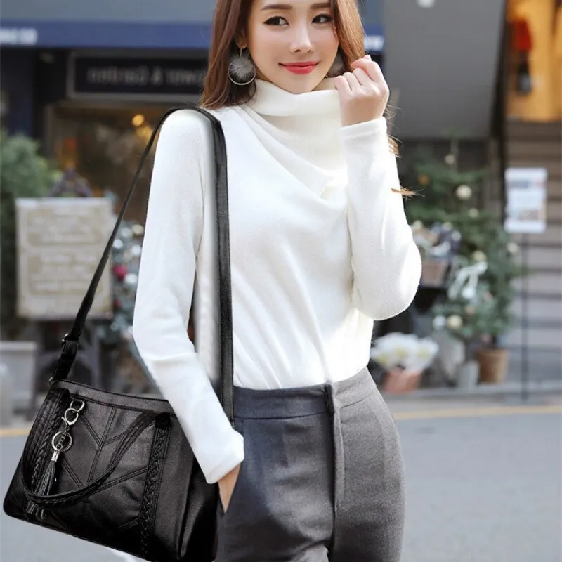 Top-Handle Bag for Women Tassel Tote Luxury Spiraea Women Shoulder Messenger Bags Designer High Quality Leather Handbag Cute Cat