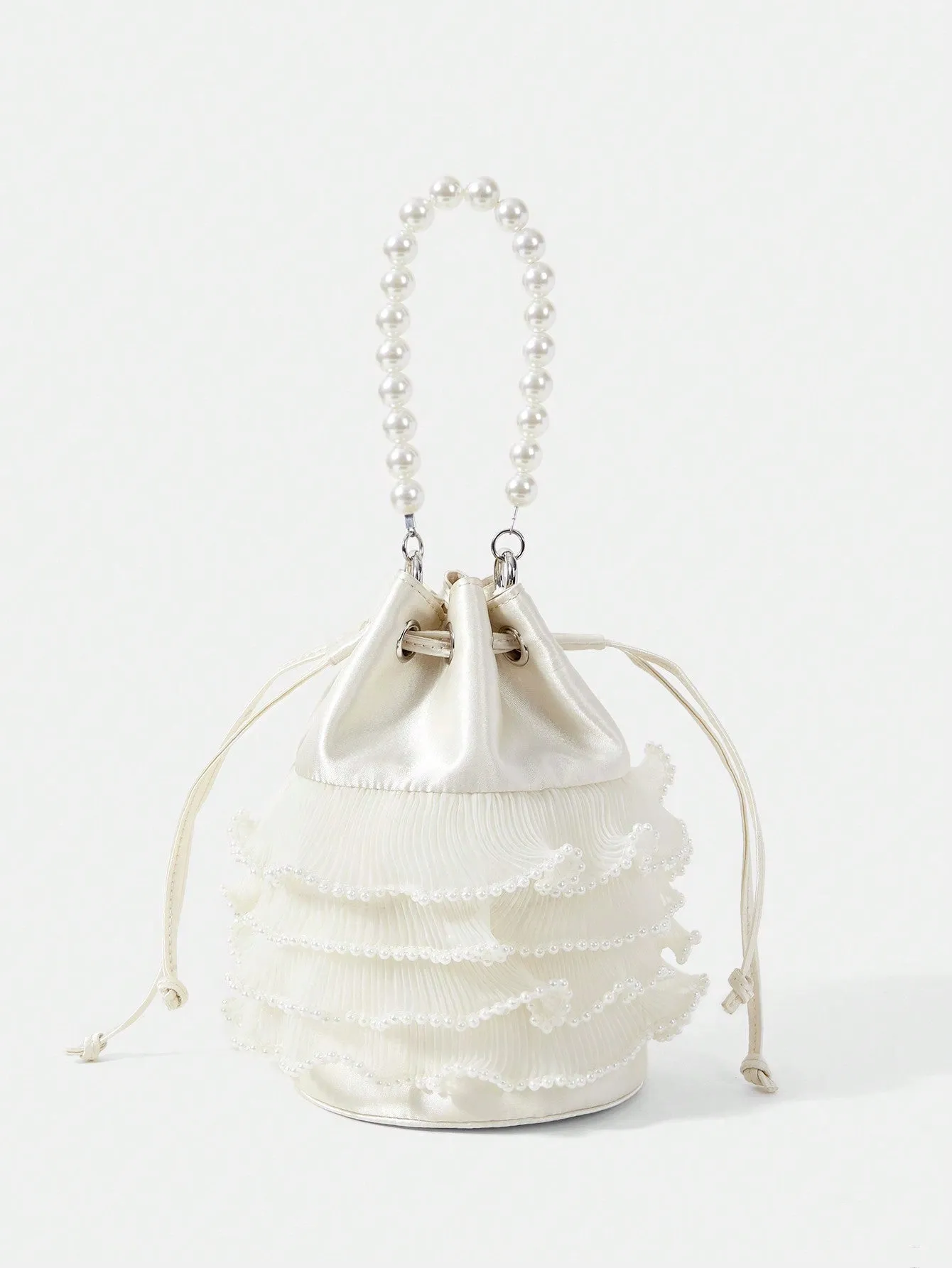 Top Handle Pearl Floral Beaded Evening Bag