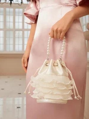 Top Handle Pearl Floral Beaded Evening Bag