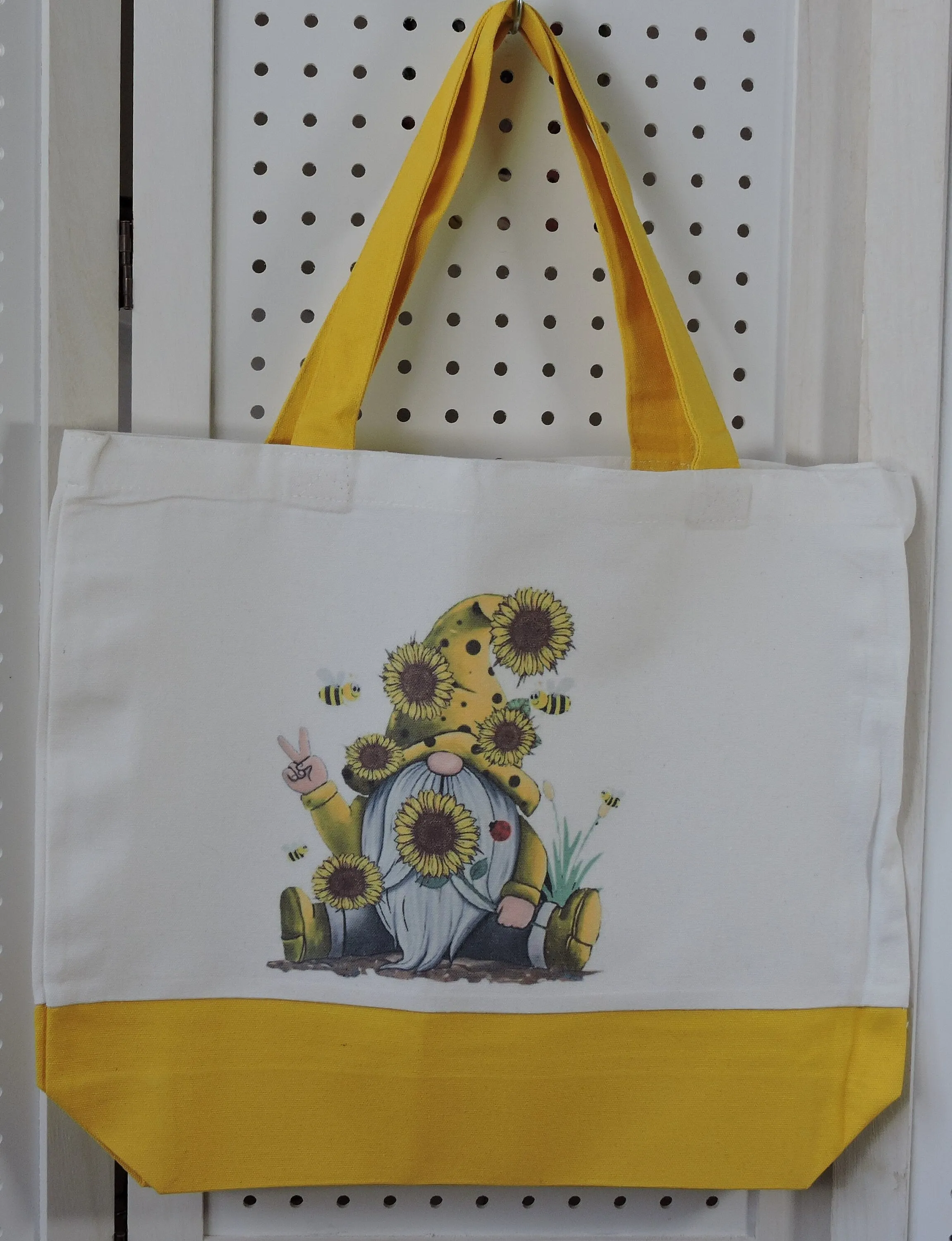 Tote Bags, Gnome Tote Bags, Colored Tote Bags, Happy Tote Bags, Large Tote Bags