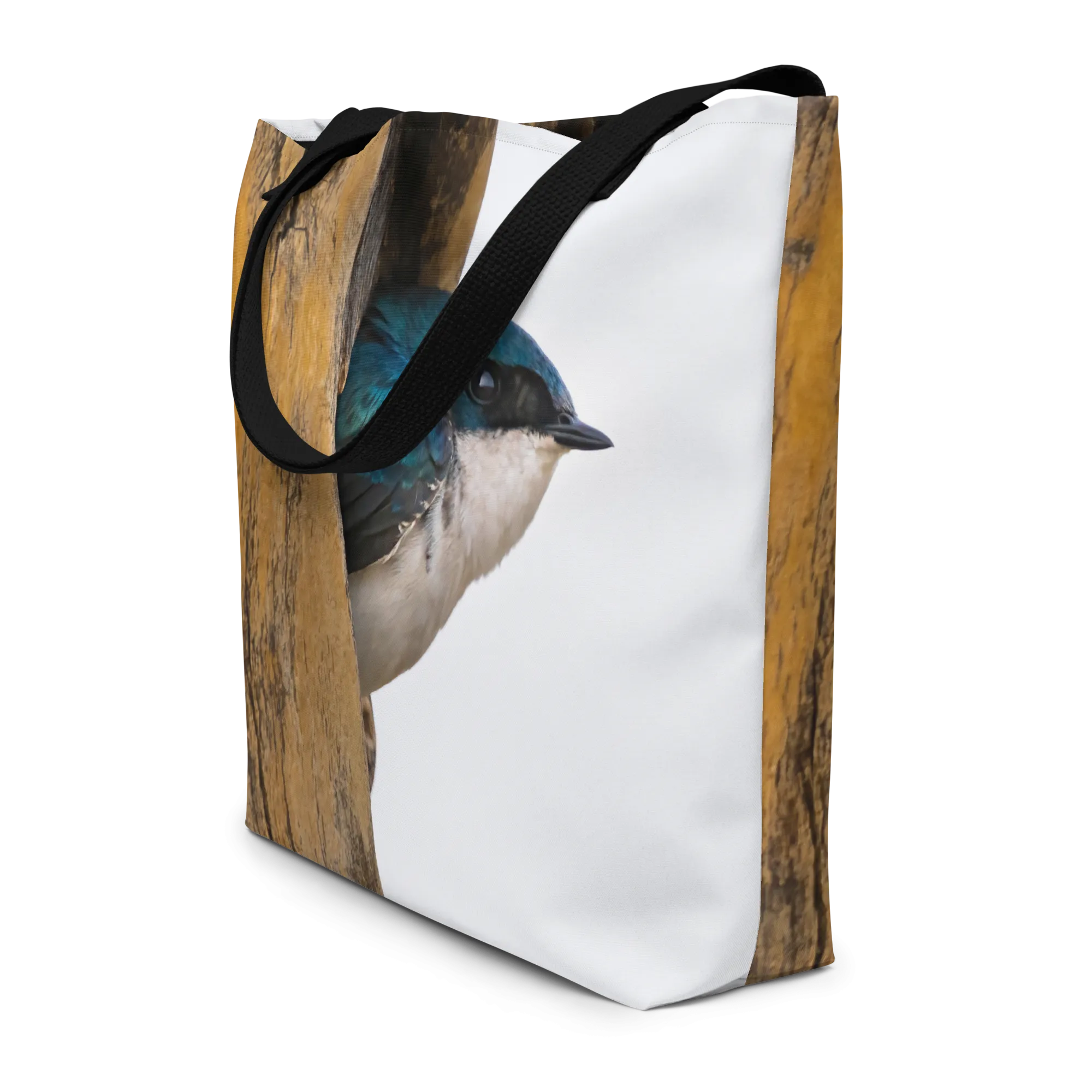 Tree Swallow All-Over Print Large Tote Bag