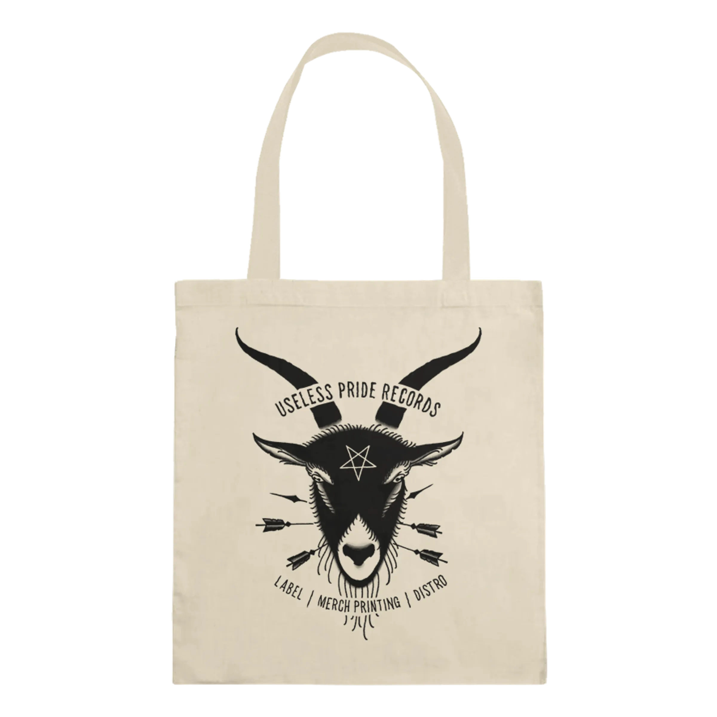 USELESS PRIDE RECORDS "Goat" Black Tote Bag