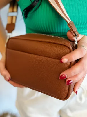Vegan Leather Crossbody - Camel