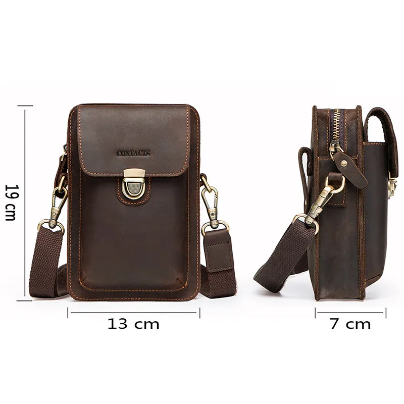 Vintage Leather Crossbody Bag – Multifunctional Travel Accessory