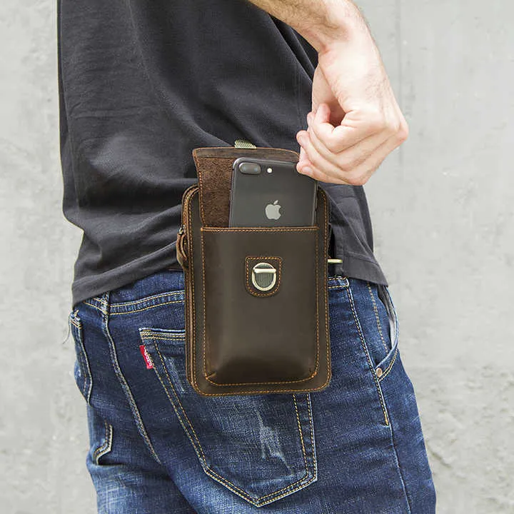 Vintage Leather Crossbody Bag – Multifunctional Travel Accessory