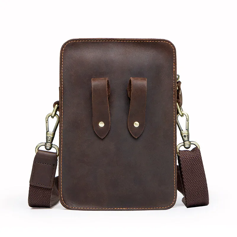 Vintage Leather Crossbody Bag – Multifunctional Travel Accessory