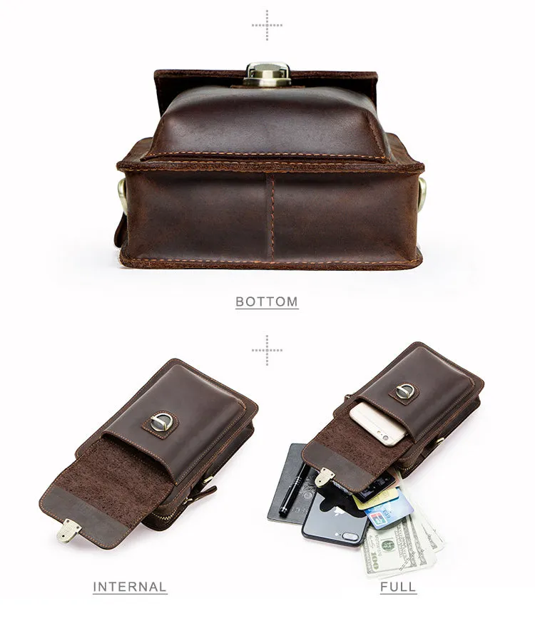 Vintage Leather Crossbody Bag – Multifunctional Travel Accessory