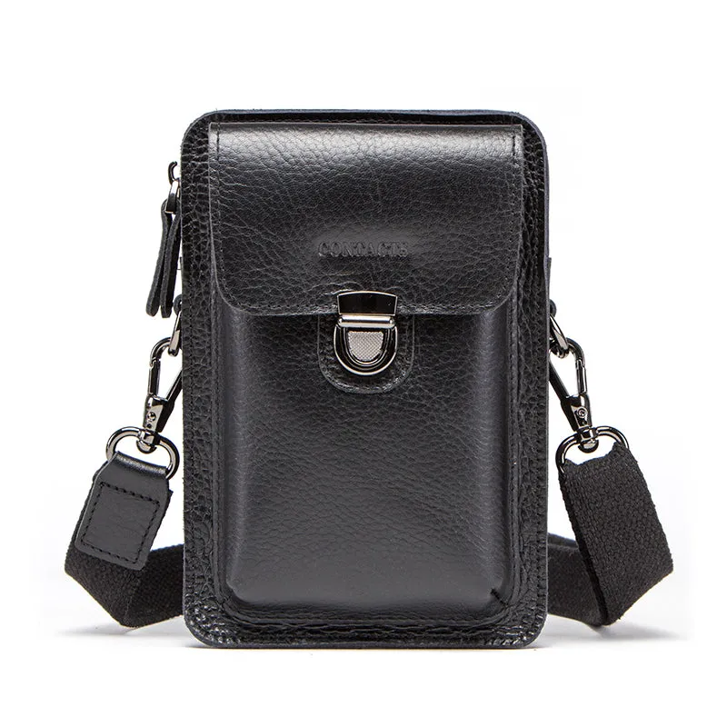 Vintage Leather Crossbody Bag – Multifunctional Travel Accessory