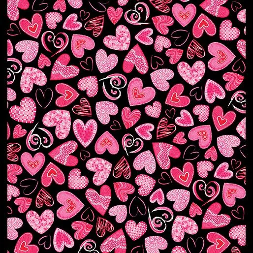 Whole Lotta Love by Benartex TRUE LOVE/BLACK