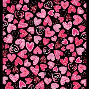 Whole Lotta Love by Benartex TRUE LOVE/BLACK