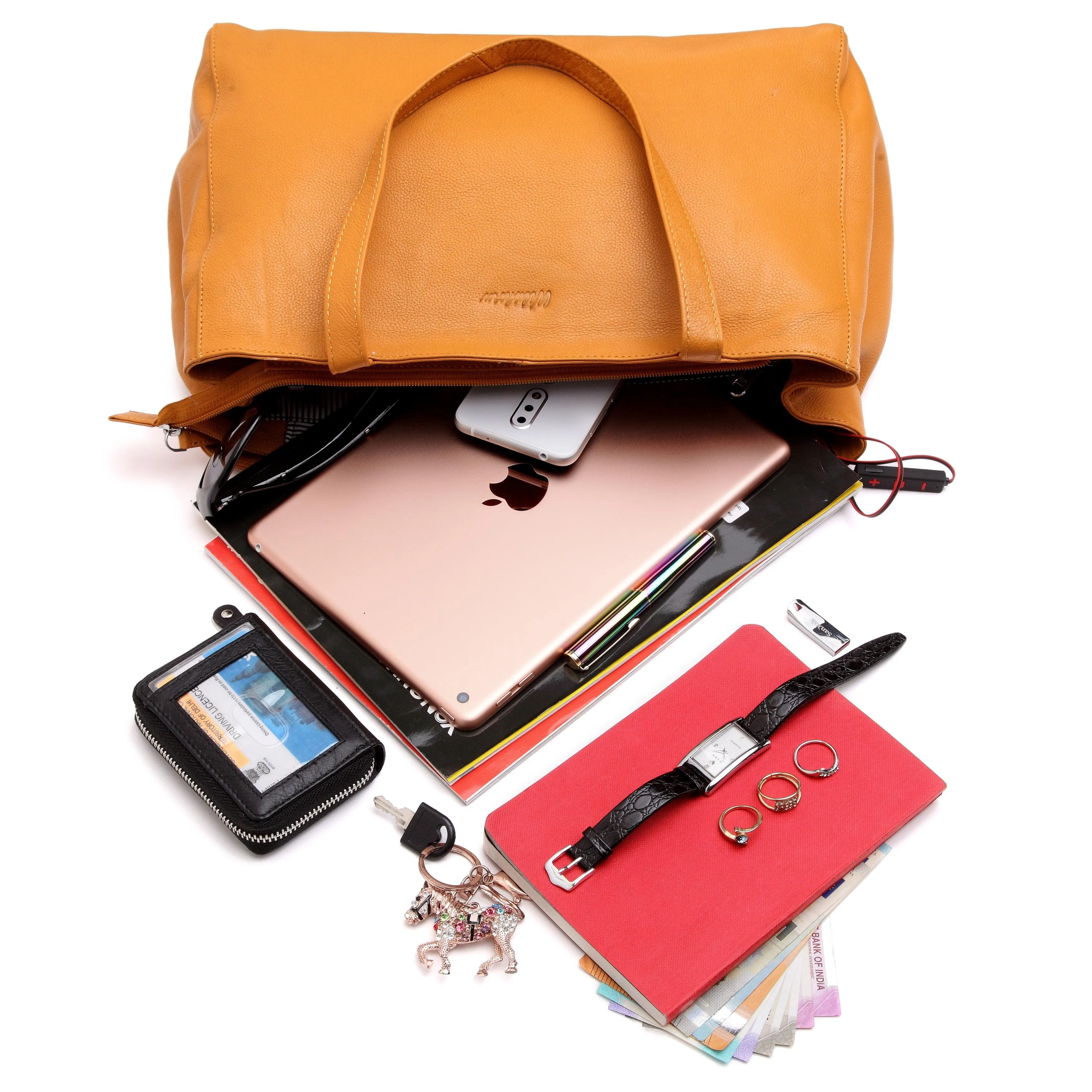 WildHorn® Upper Grain Genuine Leather Ladies Shoulder Bag| Shopping Bag for Girls & Women