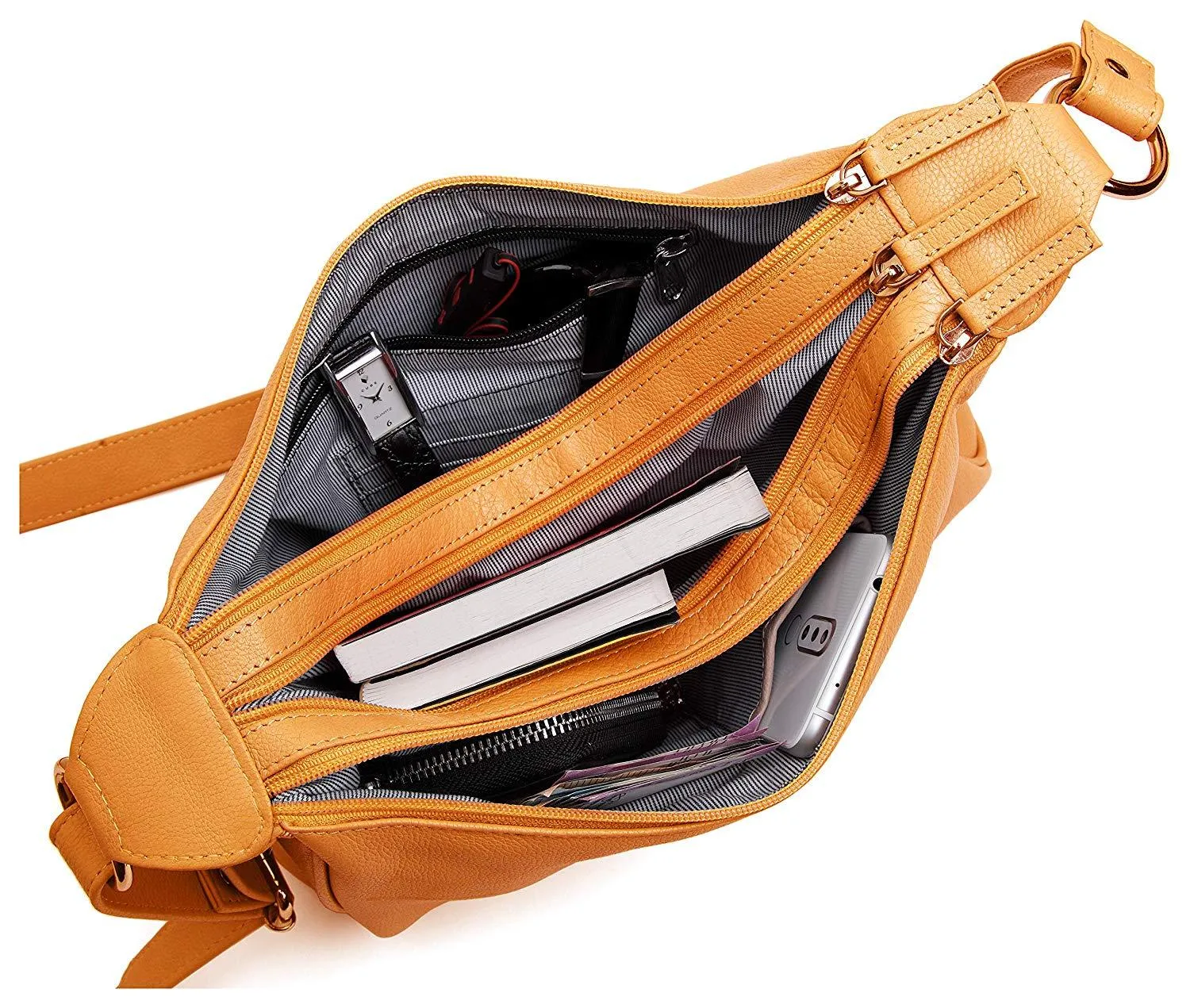 WildHorn® Upper Grain Genuine Leather Shoulder Bag | Cross body Bag With Adjustable Strap for Girls & Women.