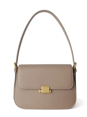 Women's French Baguette Shoulder Bag 90s Vintage Flap Top Handbag Gold Hardware
