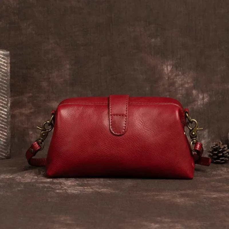 Women’s Leather Crossbody Bag Retro Messenger Phone Sling