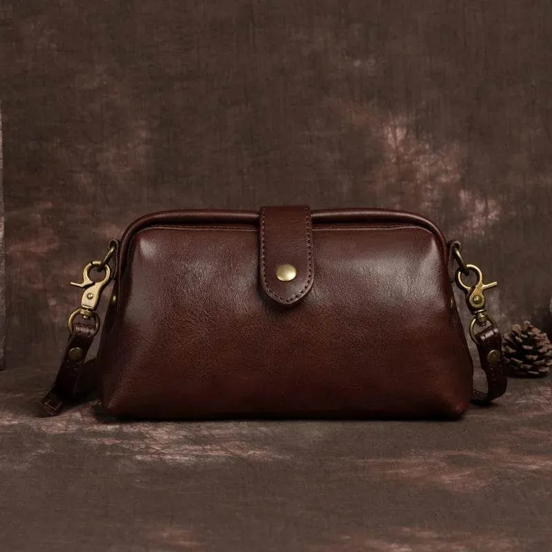 Women’s Leather Crossbody Bag Retro Messenger Phone Sling