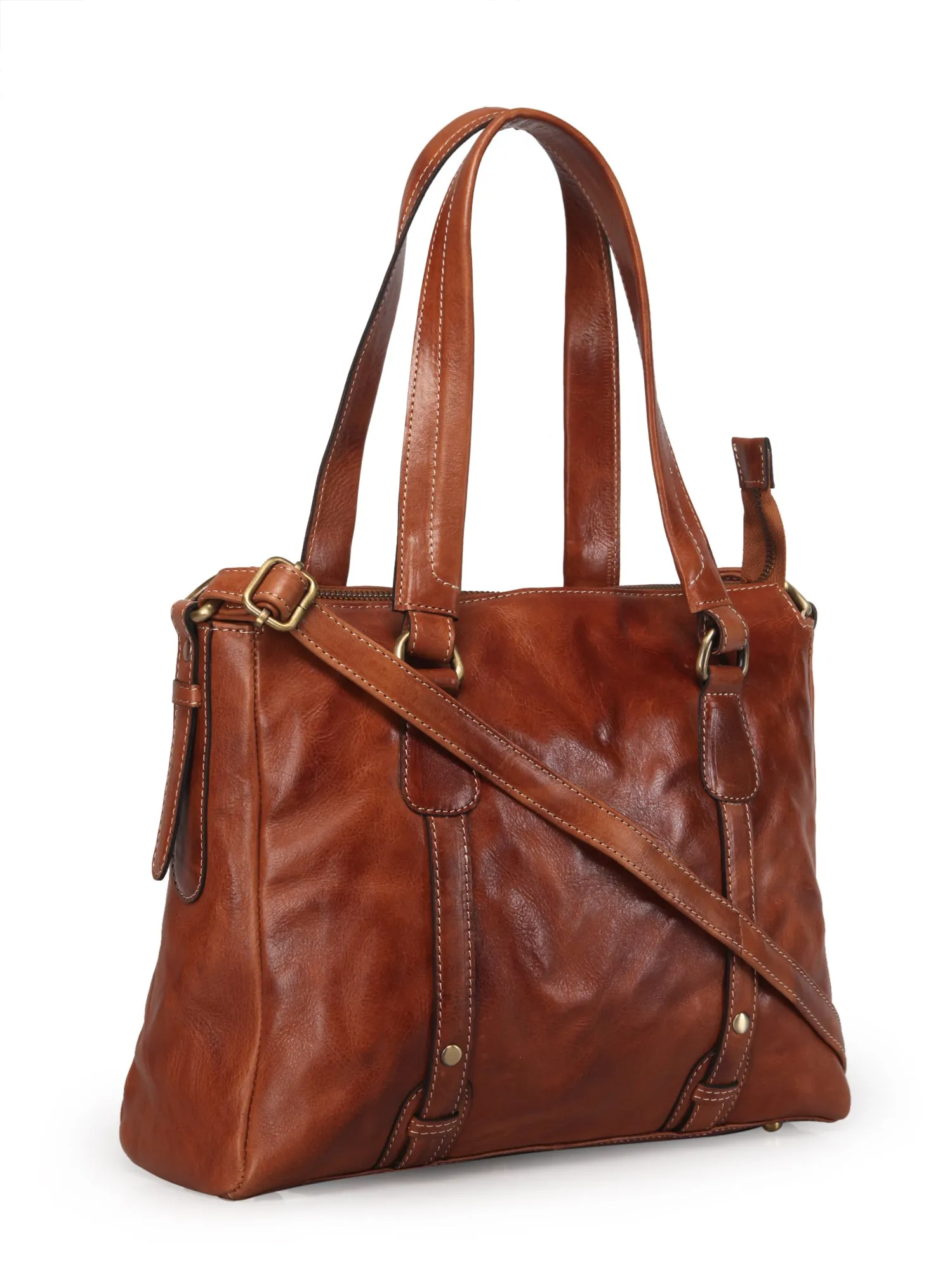Women's Leather Handbag With Sling Strap