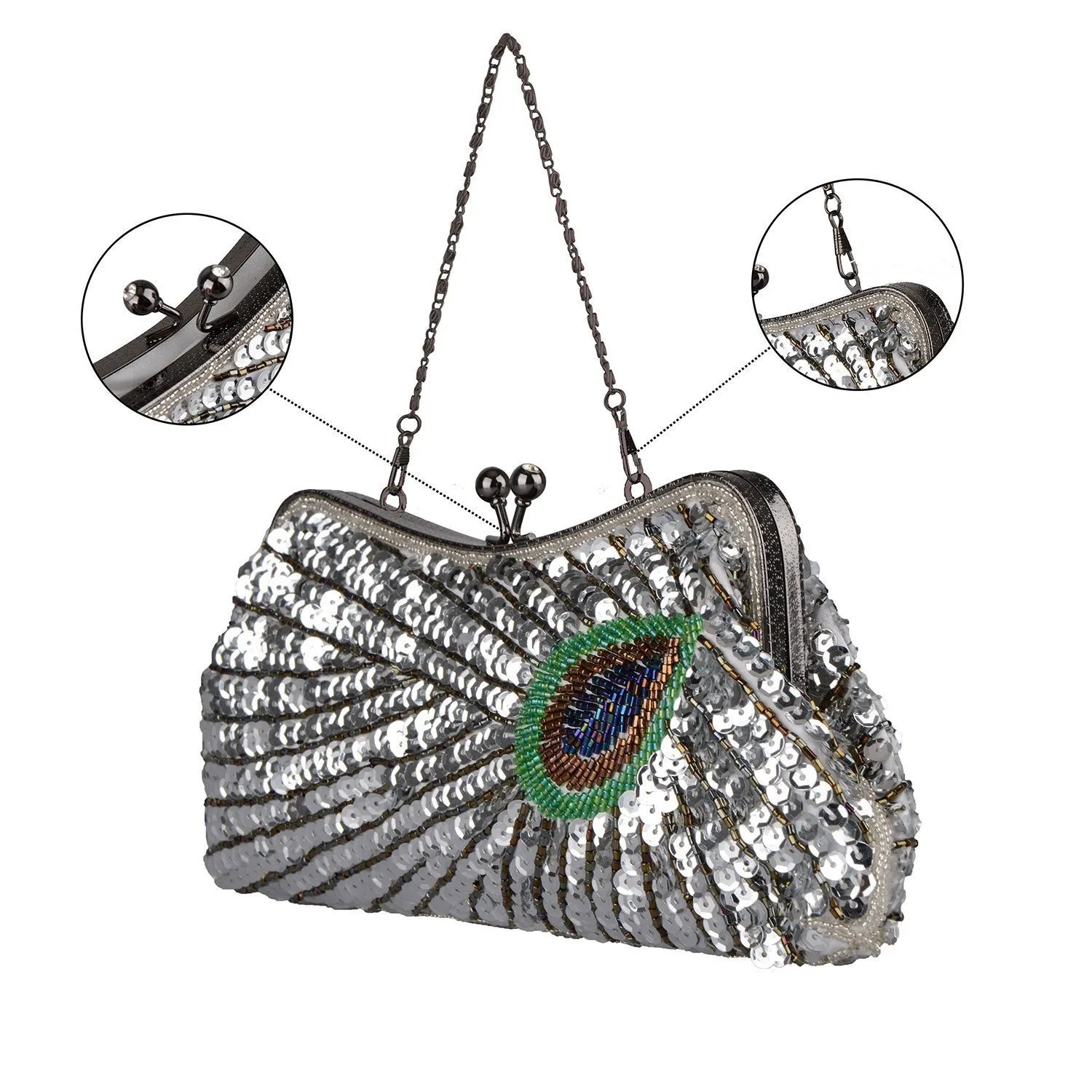 Women's Noble Peacock Sequin Handbag|JaosWish