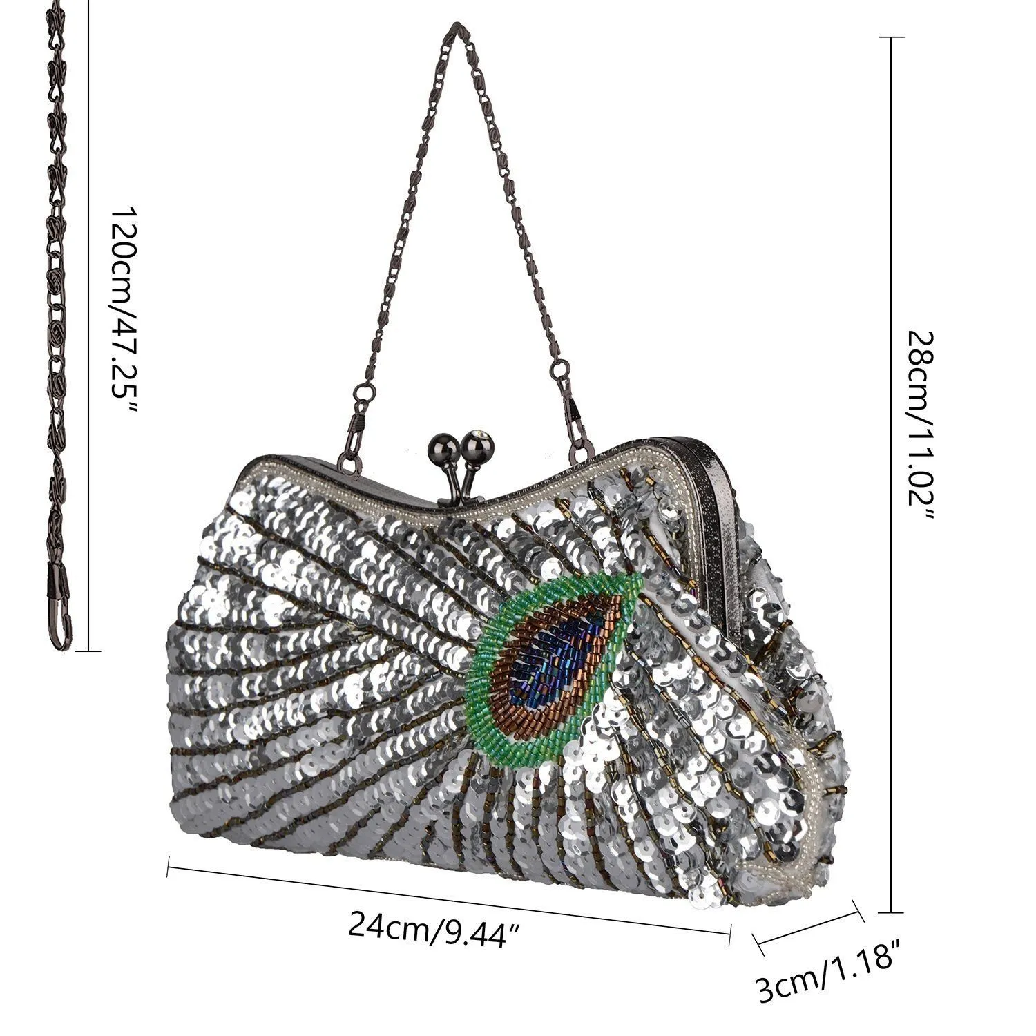 Women's Noble Peacock Sequin Handbag|JaosWish