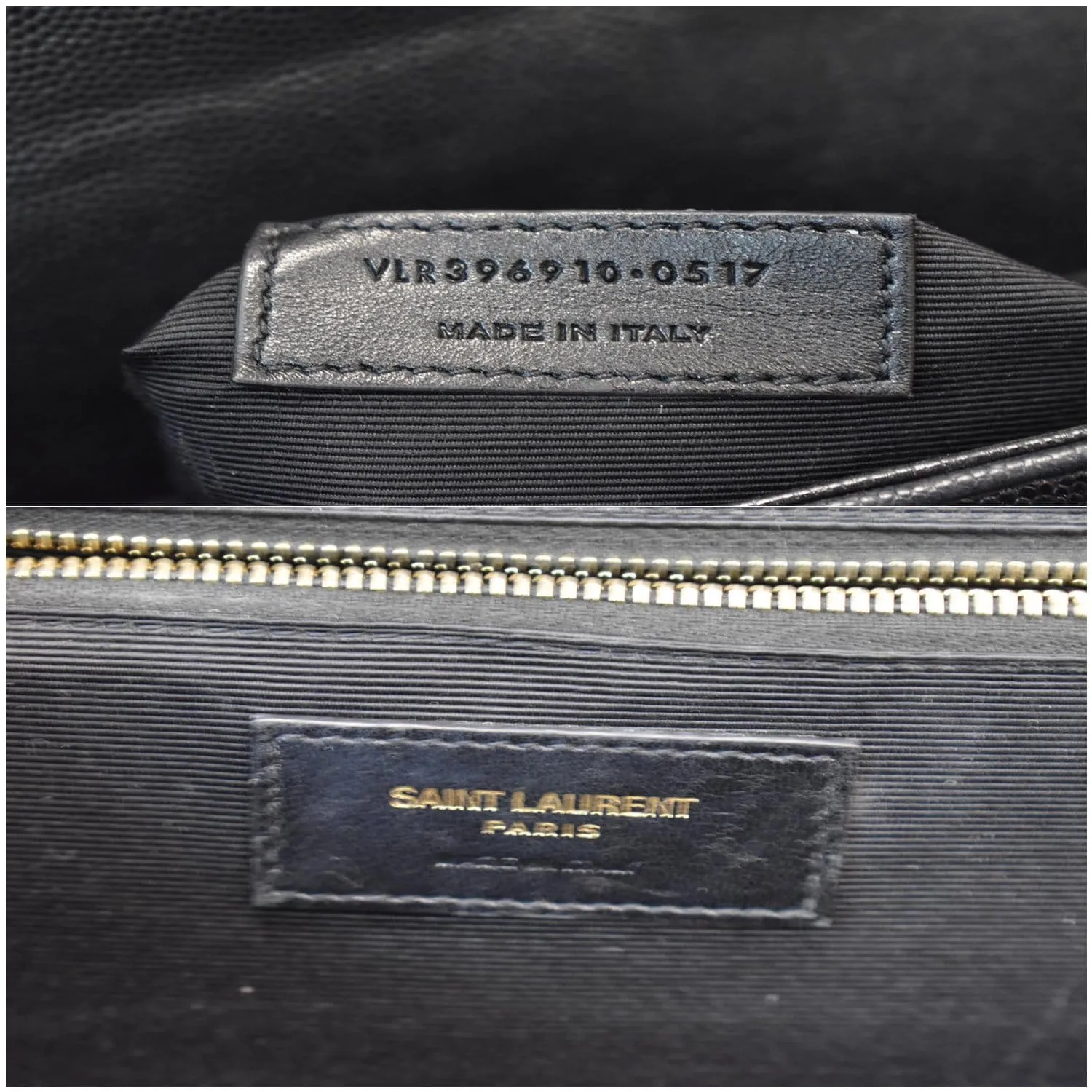 YVES SAINT LAURENT Large Envelope Grain De Poudre Chain Shoulder Bag Black