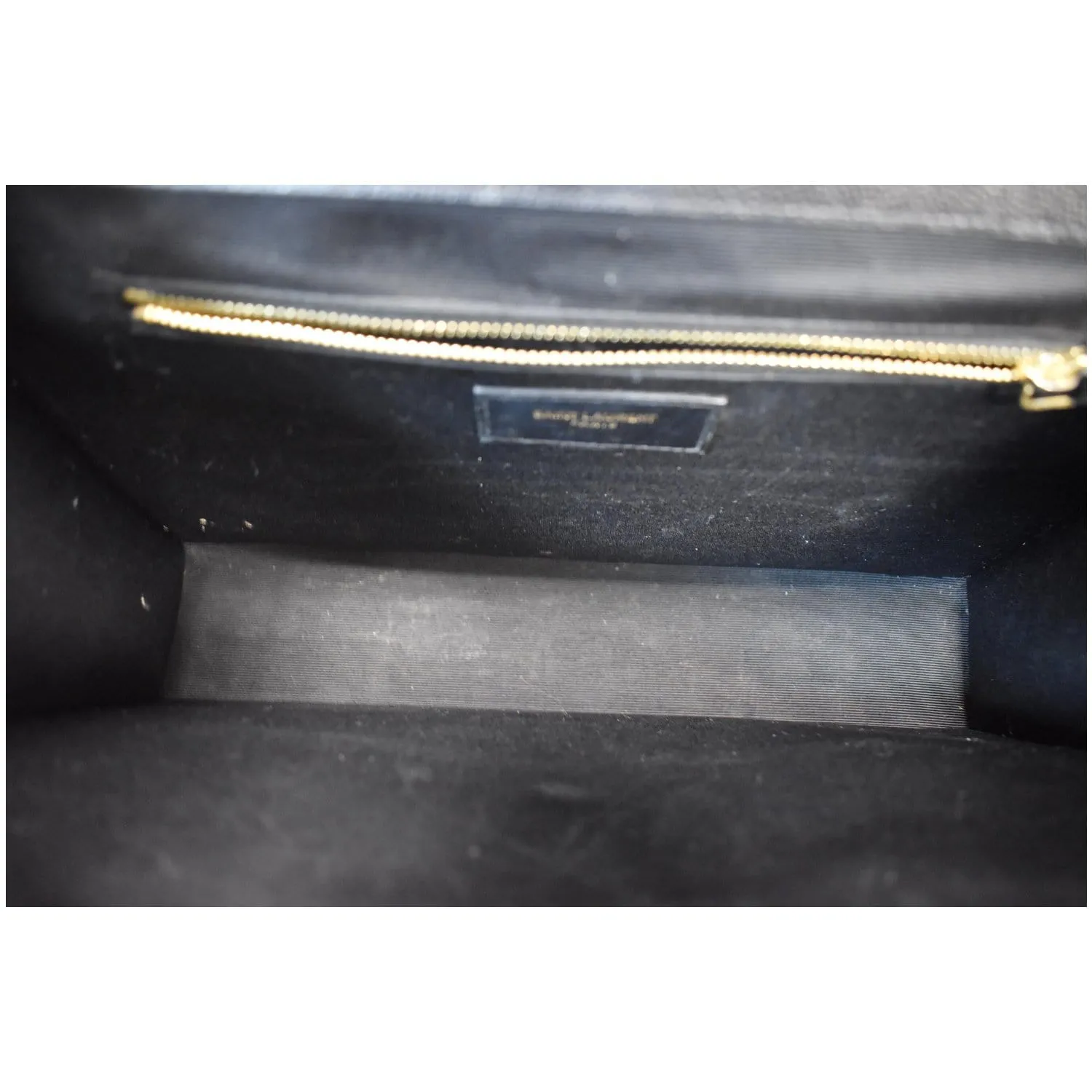 YVES SAINT LAURENT Large Envelope Grain De Poudre Chain Shoulder Bag Black