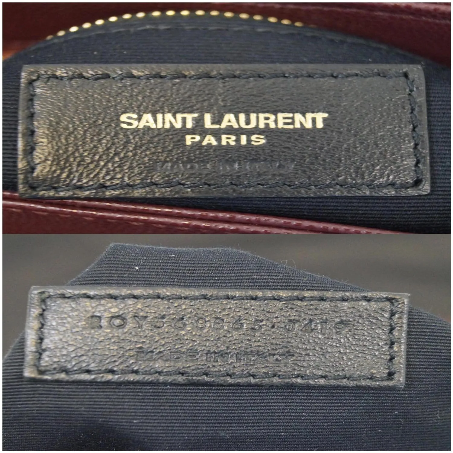 YVES SAINT LAURENT Tribeca Small Grain De Poudre Shopping Bag Burgundy - Last Call
